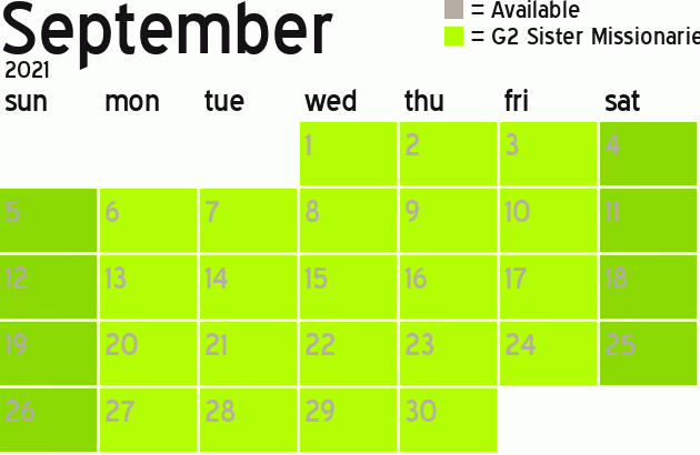 Missionary Dinner Calendar